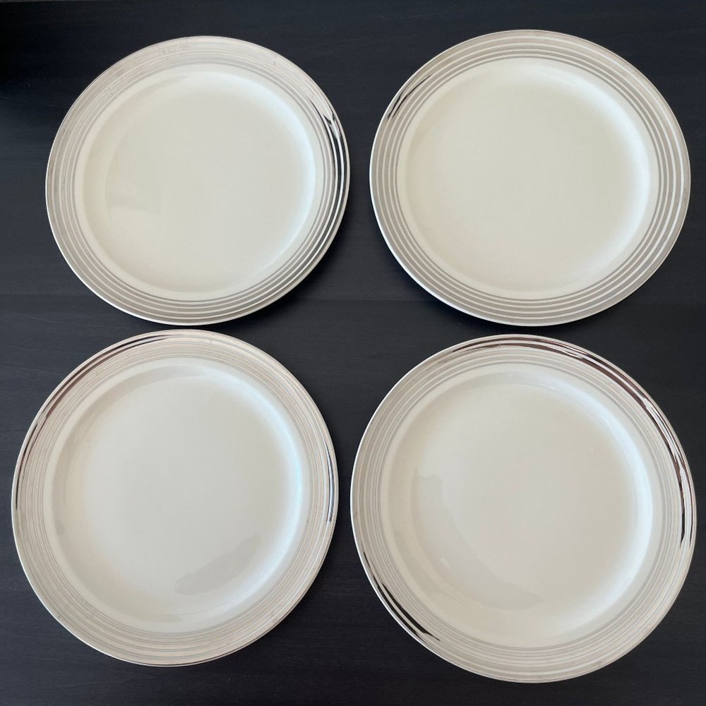 Vintage Taylor Smith & Taylor TST Set of 4 Salad Plates // Art Deco 1872 Pattern